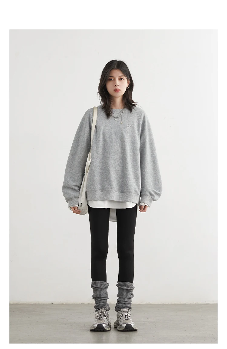 CHIC VEN Women Sweatshirts Loose Casual New O Neck Raglan Sleeves Long Sleeved Female Tops Pullover Spring Autumn 2025