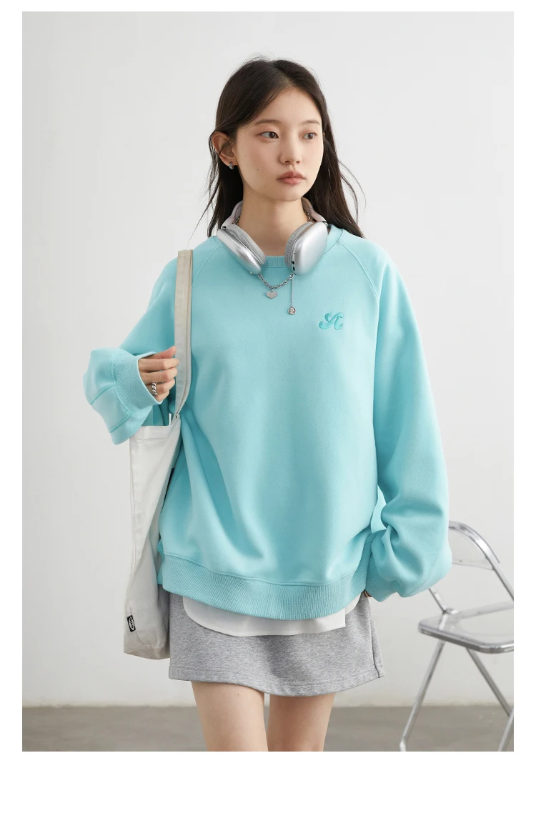 CHIC VEN Women Sweatshirts Loose Casual New O Neck Raglan Sleeves Long Sleeved Female Tops Pullover Spring Autumn 2025