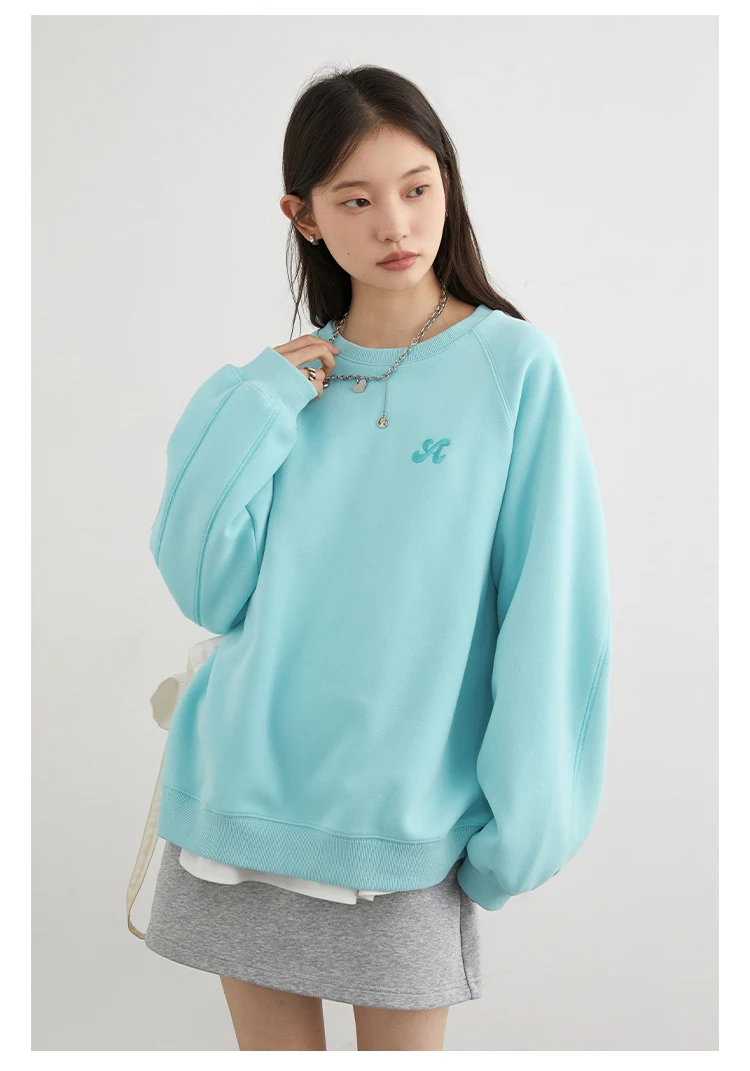 CHIC VEN Women Sweatshirts Loose Casual New O Neck Raglan Sleeves Long Sleeved Female Tops Pullover Spring Autumn 2025