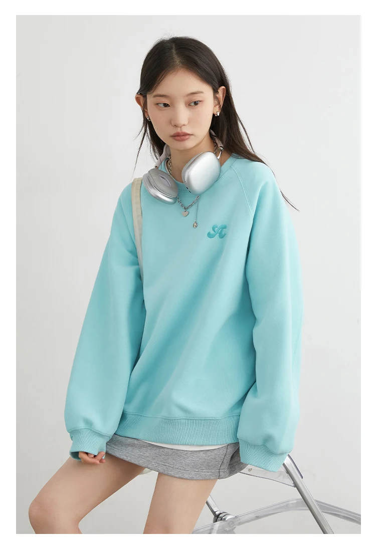 CHIC VEN Women Sweatshirts Loose Casual New O Neck Raglan Sleeves Long Sleeved Female Tops Pullover Spring Autumn 2025