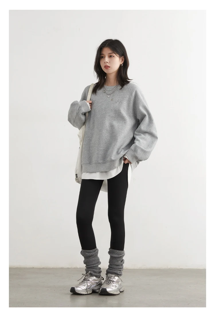 CHIC VEN Women Sweatshirts Loose Casual New O Neck Raglan Sleeves Long Sleeved Female Tops Pullover Spring Autumn 2025