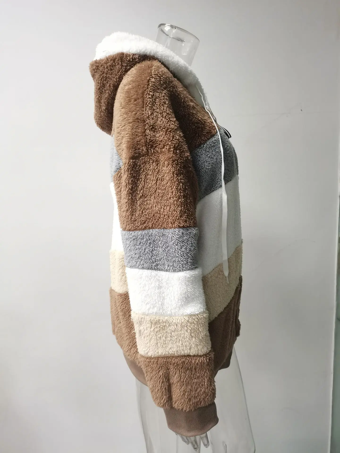 Customizable 2025 New UZZDSS Winter Women Coat Fashion Casual Stitching Plaid Clothes Hooded Zipper Ladies Coat Women Jacket