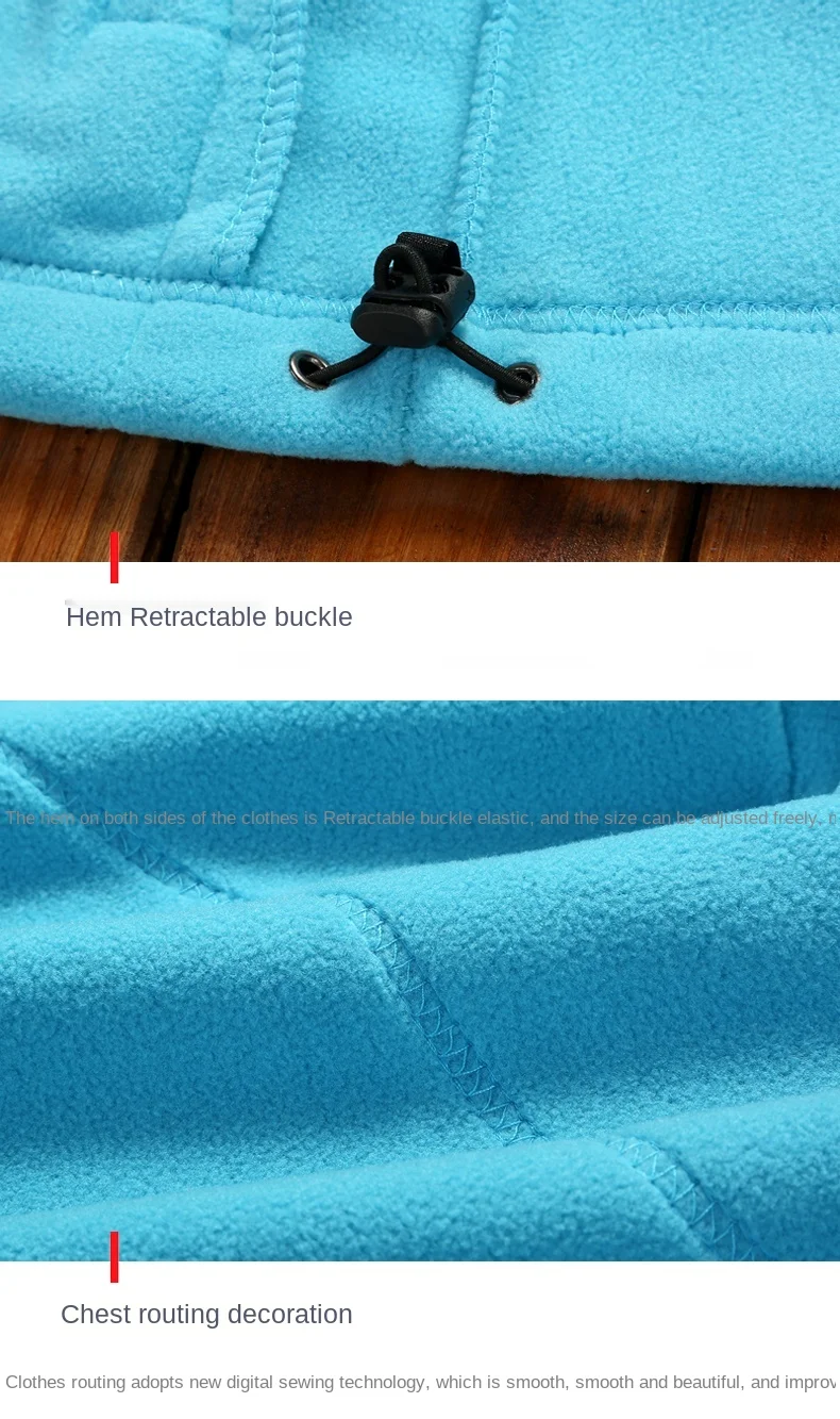 2023 Autumn Winter New Women Fleece Zip-up Sweatshirts Tops Brand Long Sleeve Running Style Solid Color Warm Polar Fleece Coat