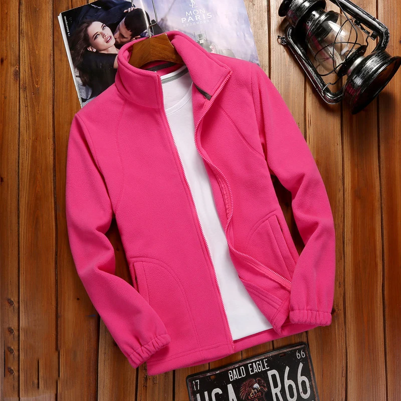 2023 Autumn Winter New Women Fleece Zip-up Sweatshirts Tops Brand Long Sleeve Running Style Solid Color Warm Polar Fleece Coat