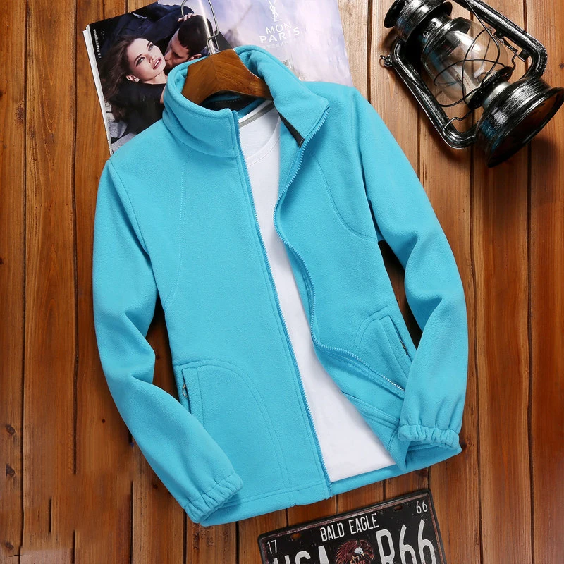 2023 Autumn Winter New Women Fleece Zip-up Sweatshirts Tops Brand Long Sleeve Running Style Solid Color Warm Polar Fleece Coat