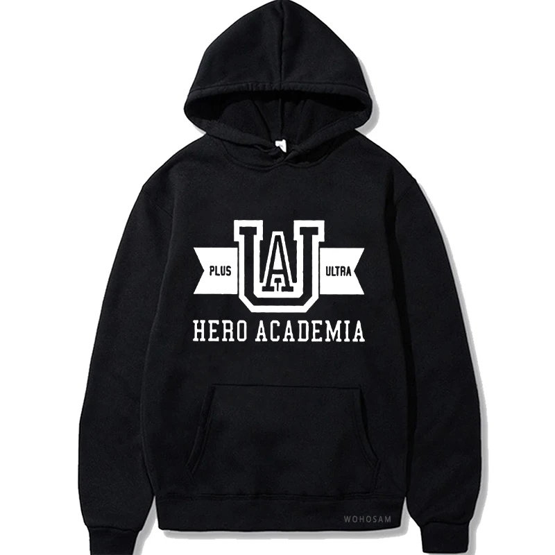 Harajuku Anime Manga UA My Hero Academia Logo Hoodies Sweatshirt Men Long Sleeve Streetwear Women Patchwork Winter Sweatshirts