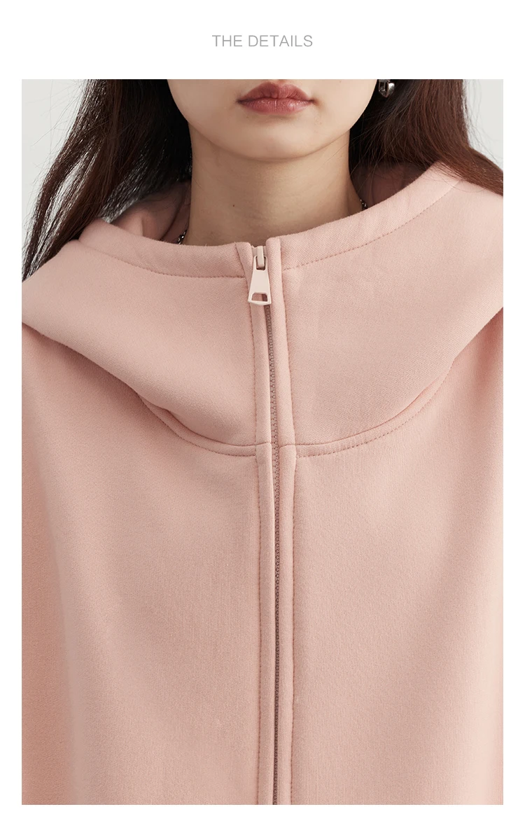 CHIC VEN Women Sweatshirts Loose Casual Hooded Long Sleeves with Plush Sweater Double Zipper Oversize Coat Spring Autumn 2026