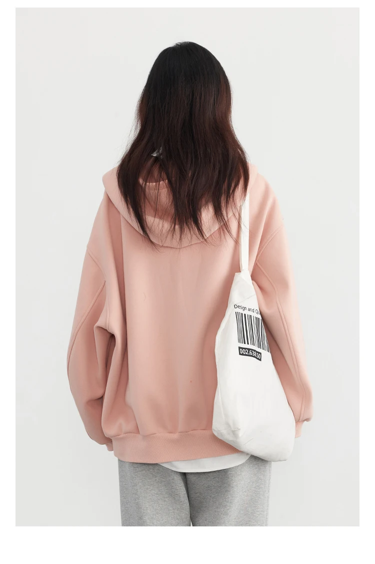 CHIC VEN Women Sweatshirts Loose Casual Hooded Long Sleeves with Plush Sweater Double Zipper Oversize Coat Spring Autumn 2026