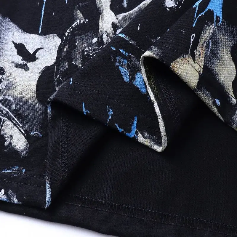 MIXED EMOTION Long Sleeve T-shirt Men Women High Street Full Print 100% Cotton Crewneck Hip Hop Oversized Tops