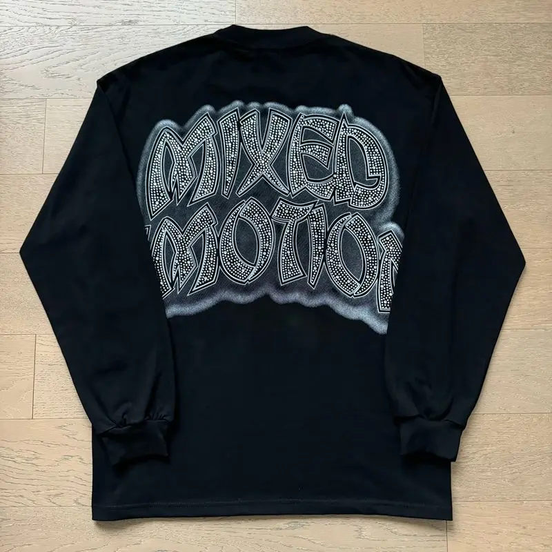 MIXED EMOTION Long Sleeve T-shirt Men Women High Street Full Print 100% Cotton Crewneck Hip Hop Oversized Tops