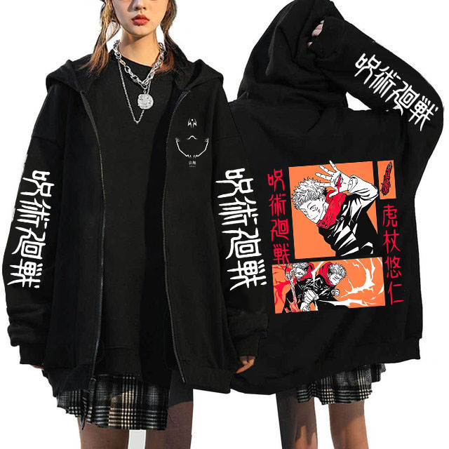 Jujutsu Kaisen Zip Up Hoodies Gojo Satoru Gothic Zippper Jackets Japanese Anime Y2k Sweatshirts Yuji Itadori Harajuku Streetwear
