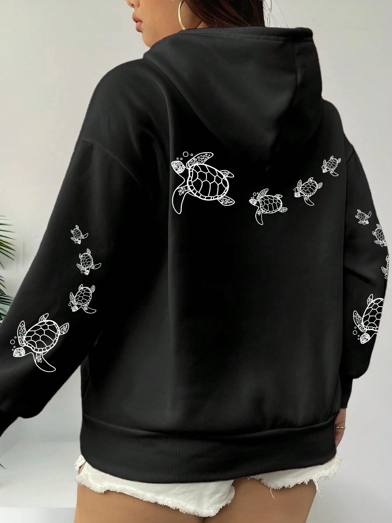 Creative Turtle Swimming Prints Women Clothing Hoodie Warm Sport Tops All-Match Comfortable Sportswears Soft Trendy Clothes
