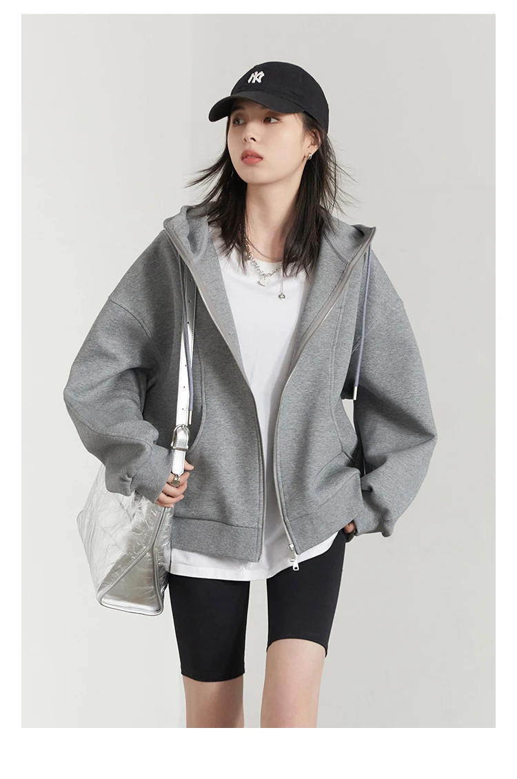 CHIC VEN Women Sweatshirts Loose New Drawstring Hooded Female Jacket BF Style Woman Sports Coat Spring Autumn 2025