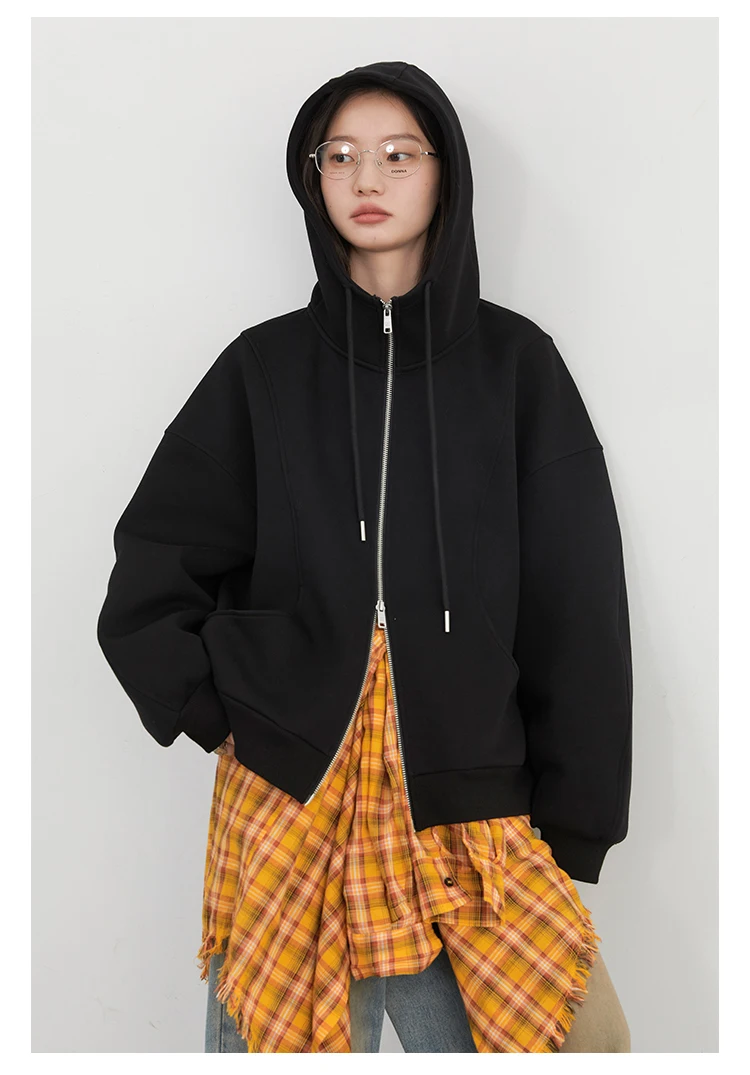 CHIC VEN Women Sweatshirts Loose New Drawstring Hooded Female Jacket BF Style Woman Sports Coat Spring Autumn 2025