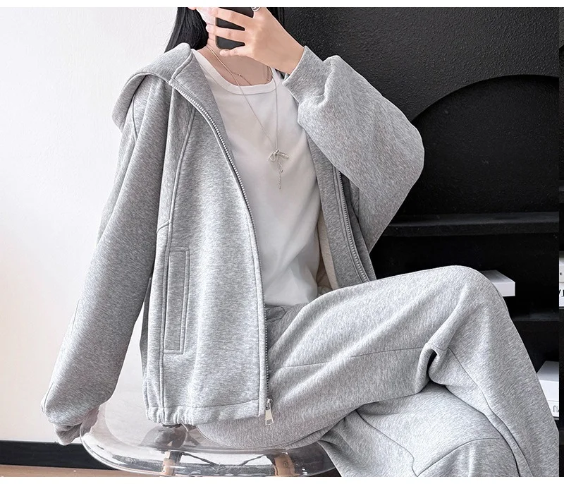 KarSaNy Hooded Sweatshirt With Zipper Women Oversize Hoodies Loose Navy Blue Casual Jackets Women's Zipper Sweatshirts With Hood