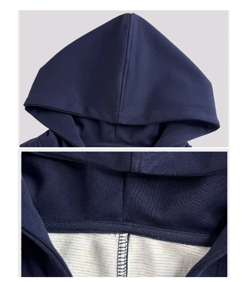 KarSaNy Hooded Sweatshirt With Zipper Women Oversize Hoodies Loose Navy Blue Casual Jackets Women's Zipper Sweatshirts With Hood