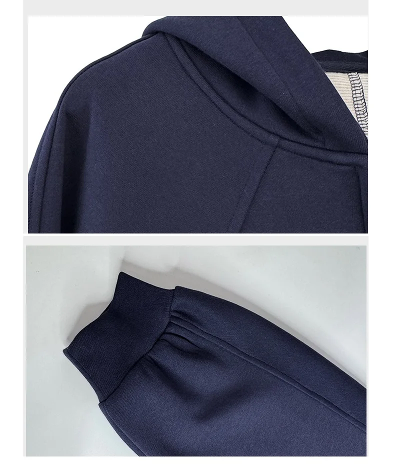 KarSaNy Hooded Sweatshirt With Zipper Women Oversize Hoodies Loose Navy Blue Casual Jackets Women's Zipper Sweatshirts With Hood