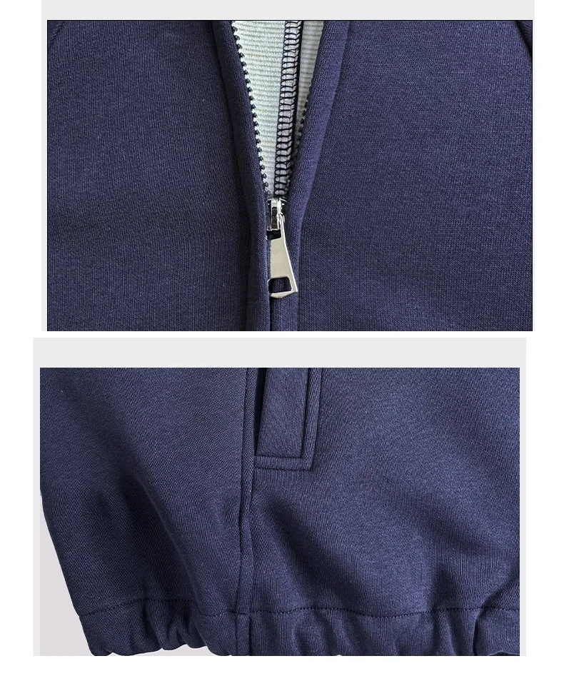 KarSaNy Hooded Sweatshirt With Zipper Women Oversize Hoodies Loose Navy Blue Casual Jackets Women's Zipper Sweatshirts With Hood