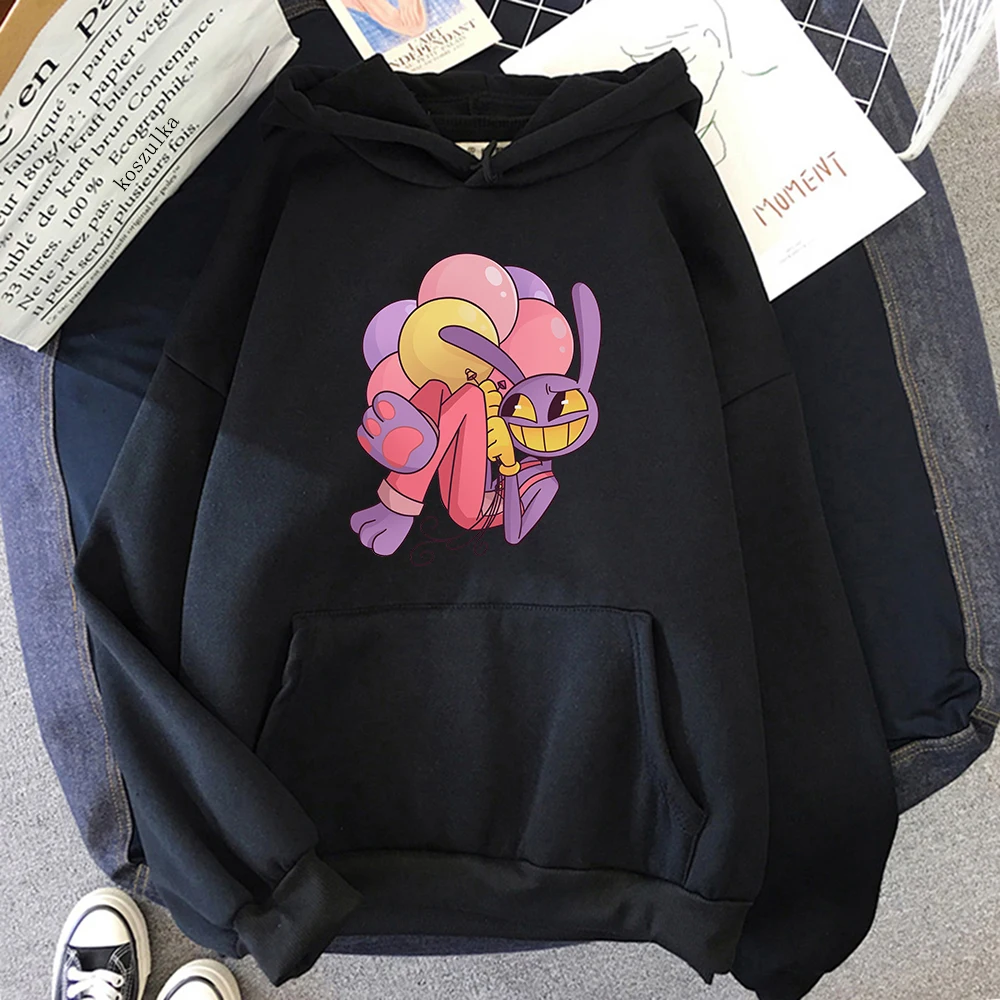 Digital Circus Jax Hoodie Fashion Women Aesthetic Graphic Kawaii Rabbit Hug Balloons Hoodies Unisex Cartoon Pullover Sweatshirts
