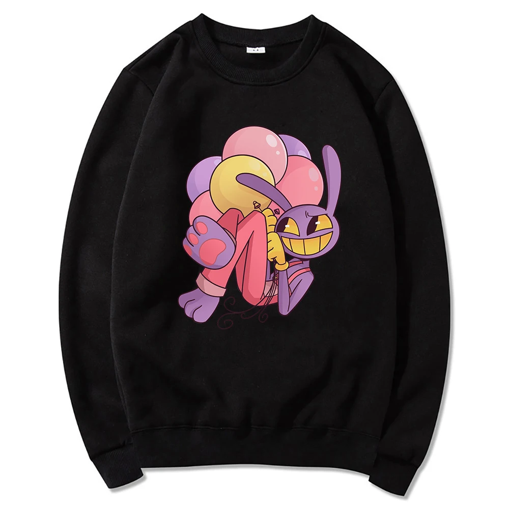 Digital Circus Jax Hoodie Fashion Women Aesthetic Graphic Kawaii Rabbit Hug Balloons Hoodies Unisex Cartoon Pullover Sweatshirts