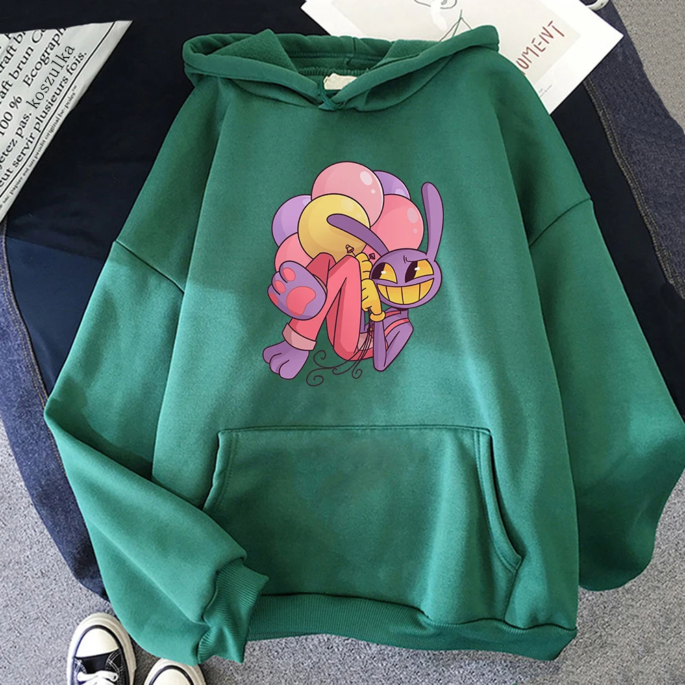 Digital Circus Jax Hoodie Fashion Women Aesthetic Graphic Kawaii Rabbit Hug Balloons Hoodies Unisex Cartoon Pullover Sweatshirts