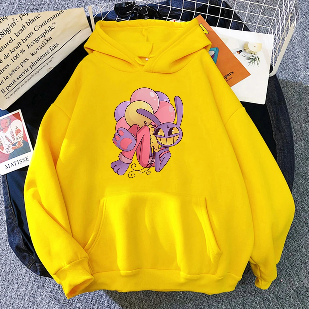Digital Circus Jax Hoodie Fashion Women Aesthetic Graphic Kawaii Rabbit Hug Balloons Hoodies Unisex Cartoon Pullover Sweatshirts