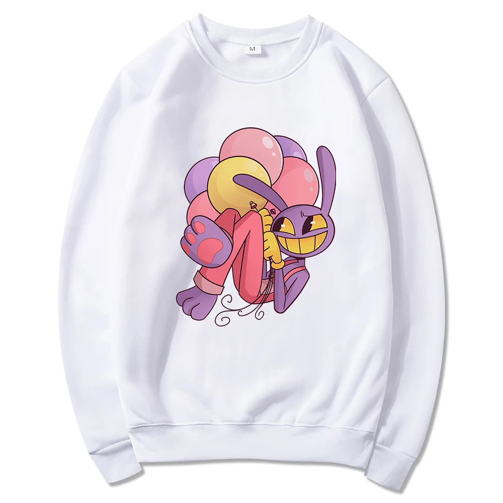 Digital Circus Jax Hoodie Fashion Women Aesthetic Graphic Kawaii Rabbit Hug Balloons Hoodies Unisex Cartoon Pullover Sweatshirts