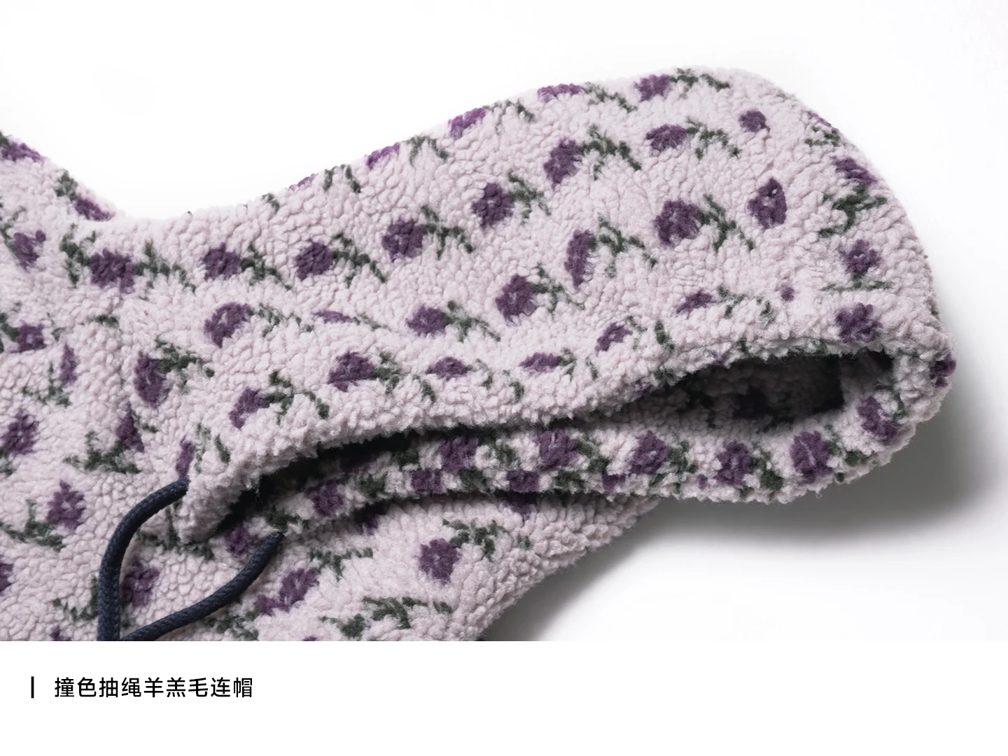 imakokoni Floral Printed Plush Lamb Wool Warm Hoodie Top Women's Hoodies Sweatshirts Female Clothing for Women