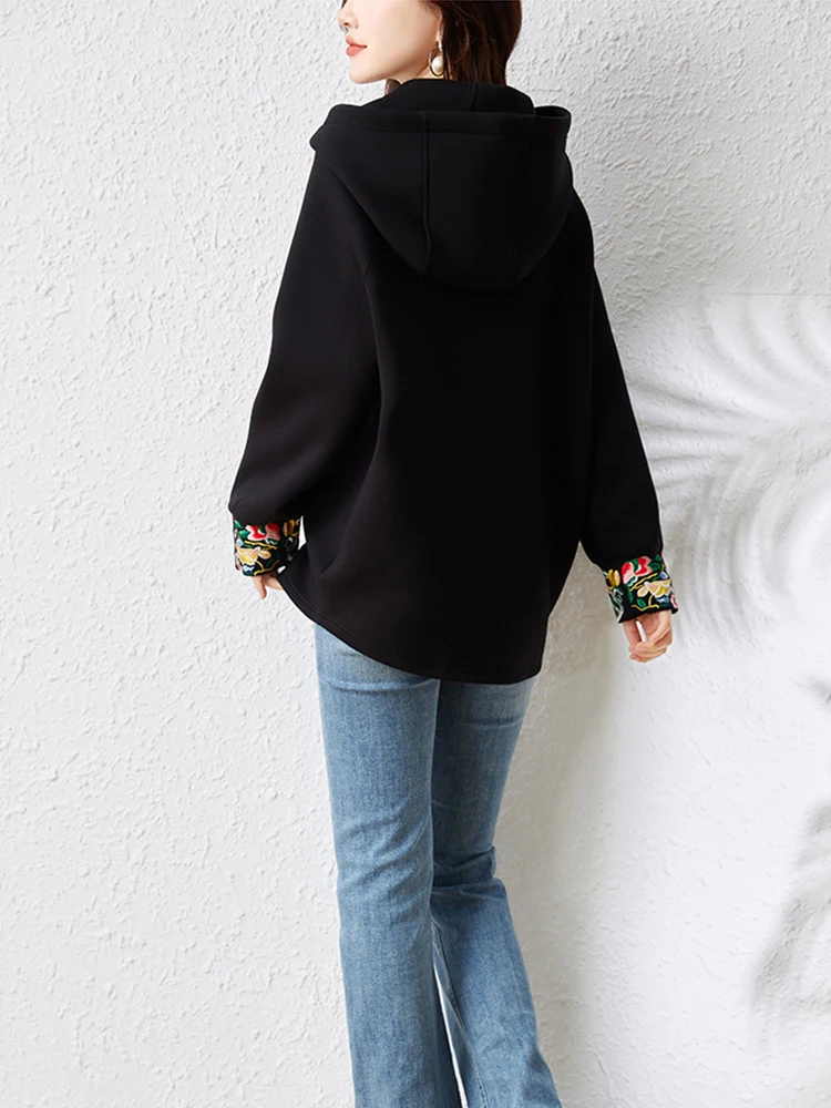 Chinese Style Sweatshirts Women's Hoodies Fashion Pullovers Spring Autumn Casual Sweatshirts Tops Female