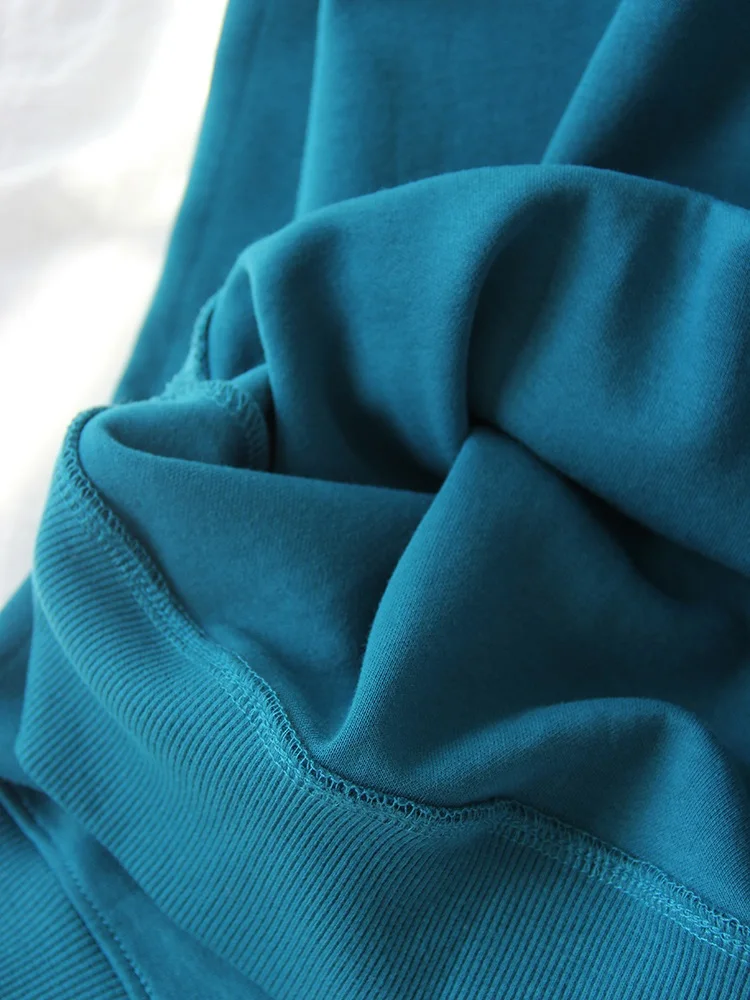 Blue Cotton Sweatshirts Oversize Women O Neck Loose Pullovers Long Sleeve Top Solid Oversized Green Sweatshirt For Women