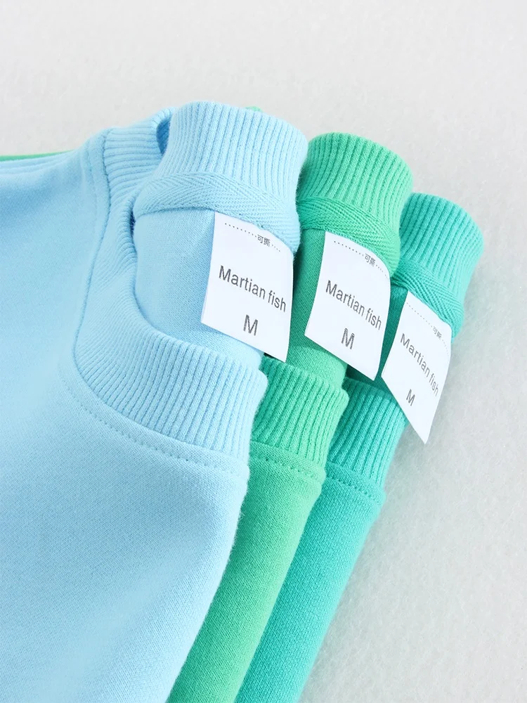 Blue Cotton Sweatshirts Oversize Women O Neck Loose Pullovers Long Sleeve Top Solid Oversized Green Sweatshirt For Women