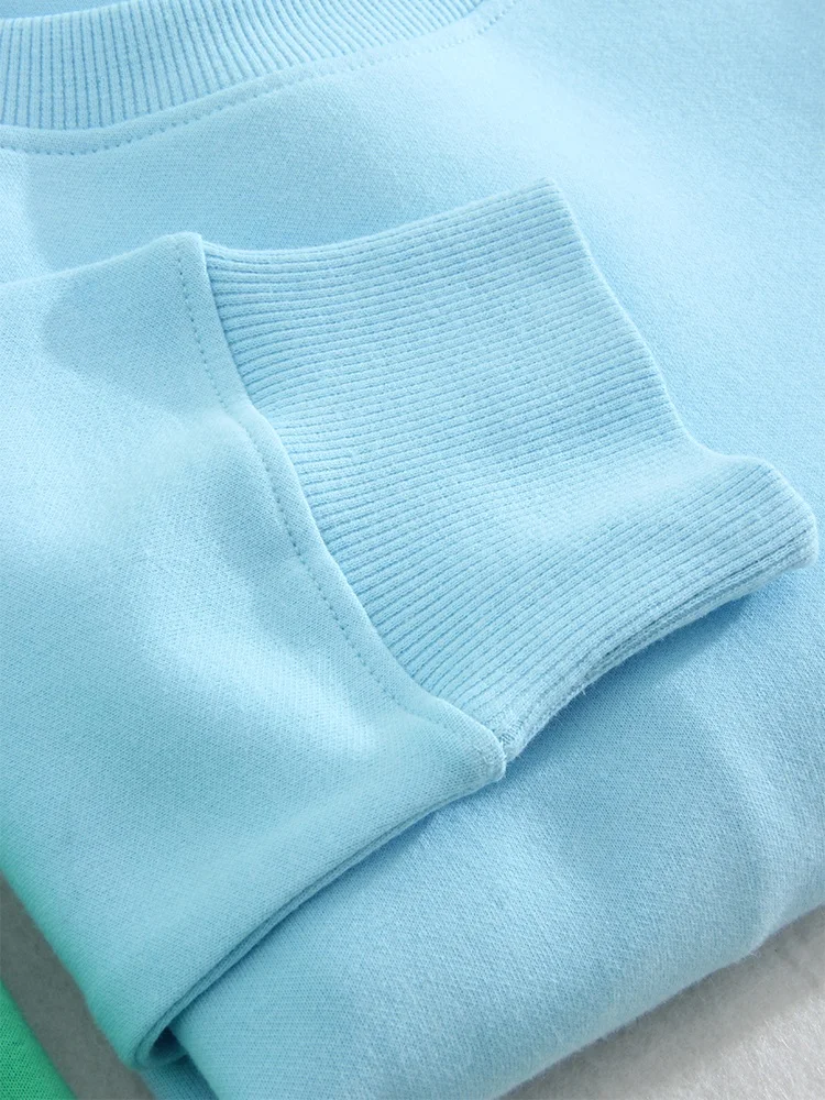 Blue Cotton Sweatshirts Oversize Women O Neck Loose Pullovers Long Sleeve Top Solid Oversized Green Sweatshirt For Women