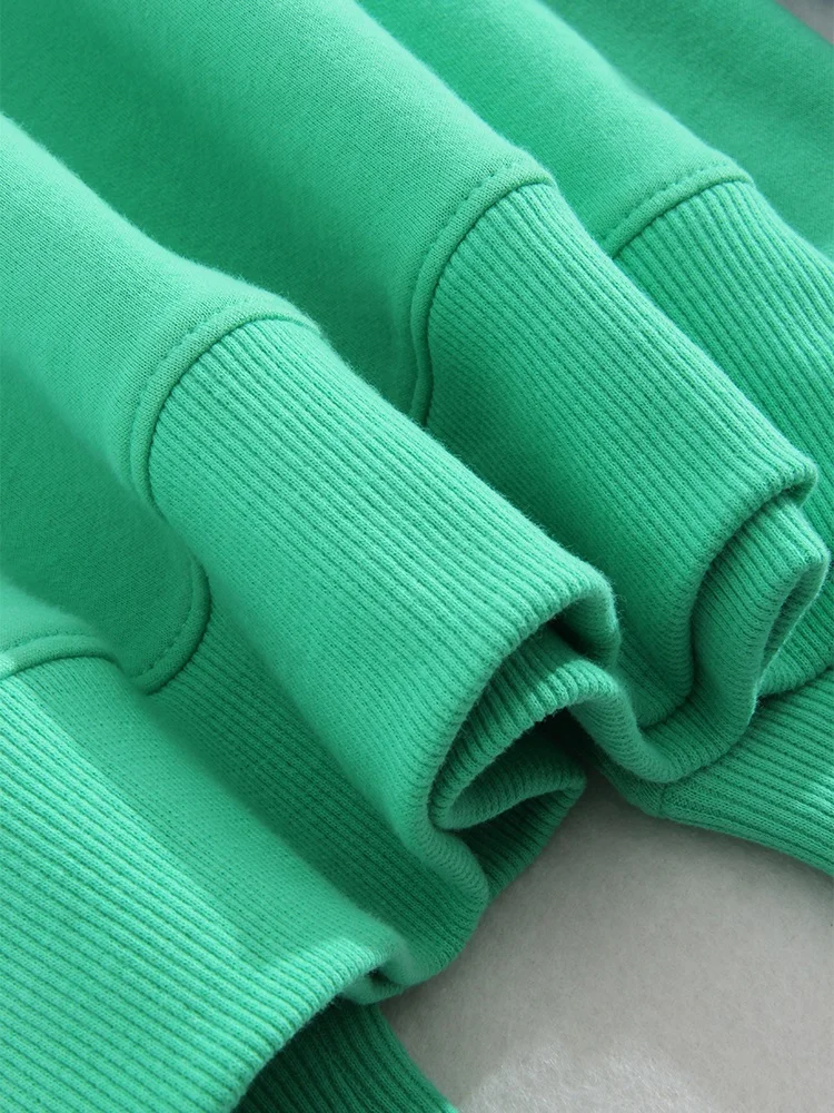 Blue Cotton Sweatshirts Oversize Women O Neck Loose Pullovers Long Sleeve Top Solid Oversized Green Sweatshirt For Women