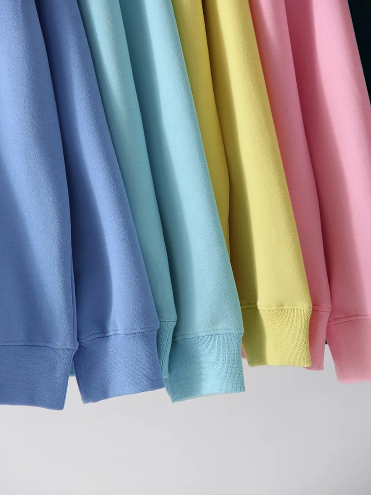 White Oversized Crewneck Sweatshirts Women Autumn Comfort Colors Pink Mom Sweatshirt Yellow Cotton Fall Sweatshirt For Women