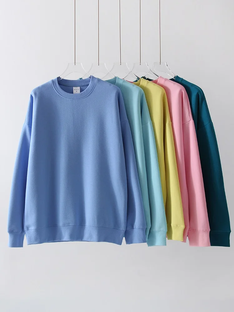 White Oversized Crewneck Sweatshirts Women Autumn Comfort Colors Pink Mom Sweatshirt Yellow Cotton Fall Sweatshirt For Women