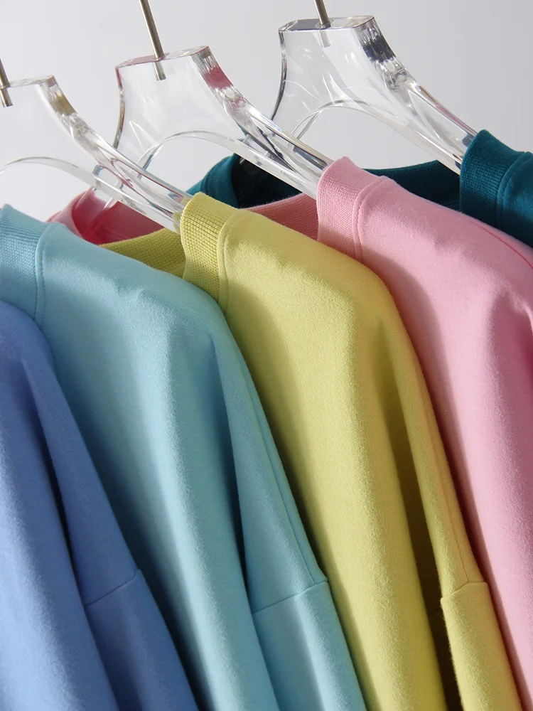 White Oversized Crewneck Sweatshirts Women Autumn Comfort Colors Pink Mom Sweatshirt Yellow Cotton Fall Sweatshirt For Women