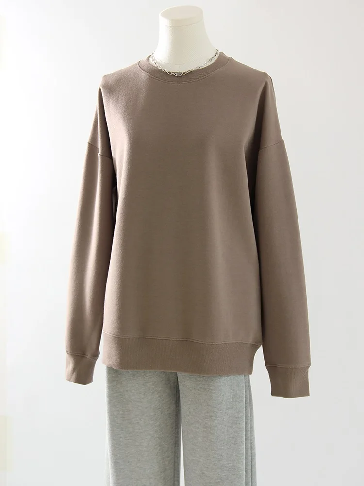 White Oversized Crewneck Sweatshirts Women Autumn Comfort Colors Pink Mom Sweatshirt Yellow Cotton Fall Sweatshirt For Women