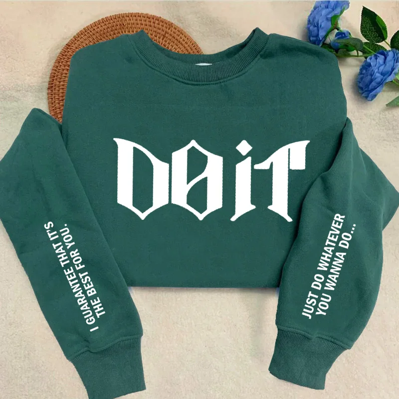 Do It Crewneck Sweatshirt Women Men Pink Kpop Fan Merch SKZ Sweatshirts Pullover Long Sleeve Hoodies Streewear Woman Clothing