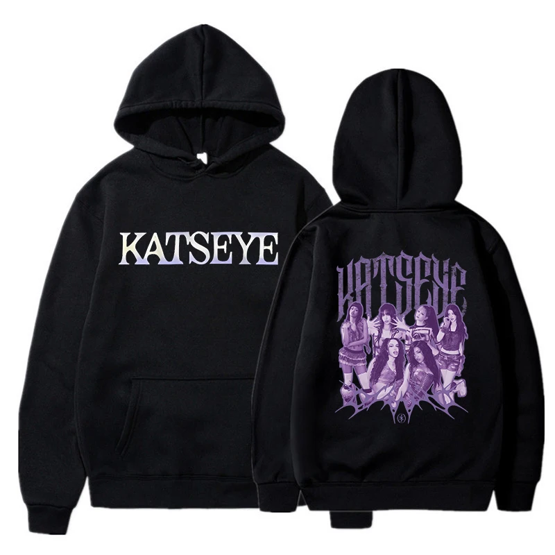 Fashion Katseye Print Casual Hoodies Women Men Graphic Gothic Y2k Hoody Sweatshirts 90s Korean Style Vintage Streetwear Clothes