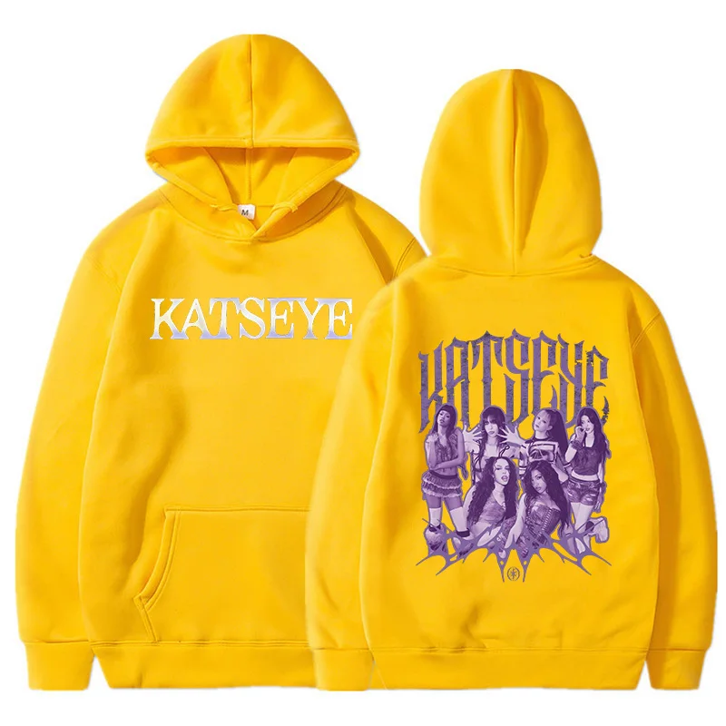 Fashion Katseye Print Casual Hoodies Women Men Graphic Gothic Y2k Hoody Sweatshirts 90s Korean Style Vintage Streetwear Clothes