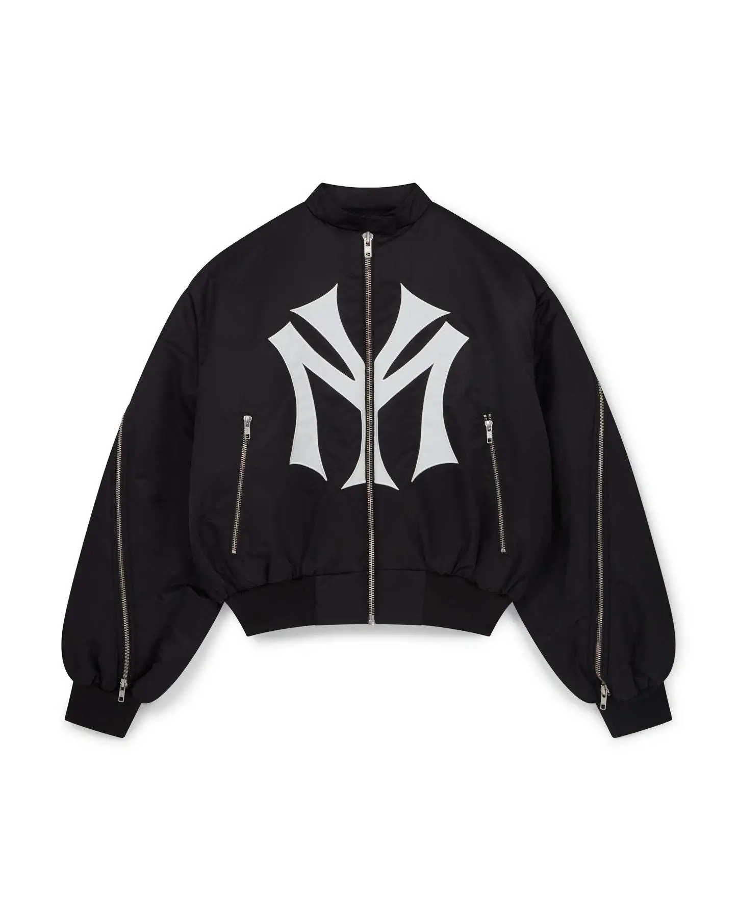 European and American Multi Zipper Design Cross-Border Men's and Women's Loose Letter Embroidery Pattern Fashionable Hoodie