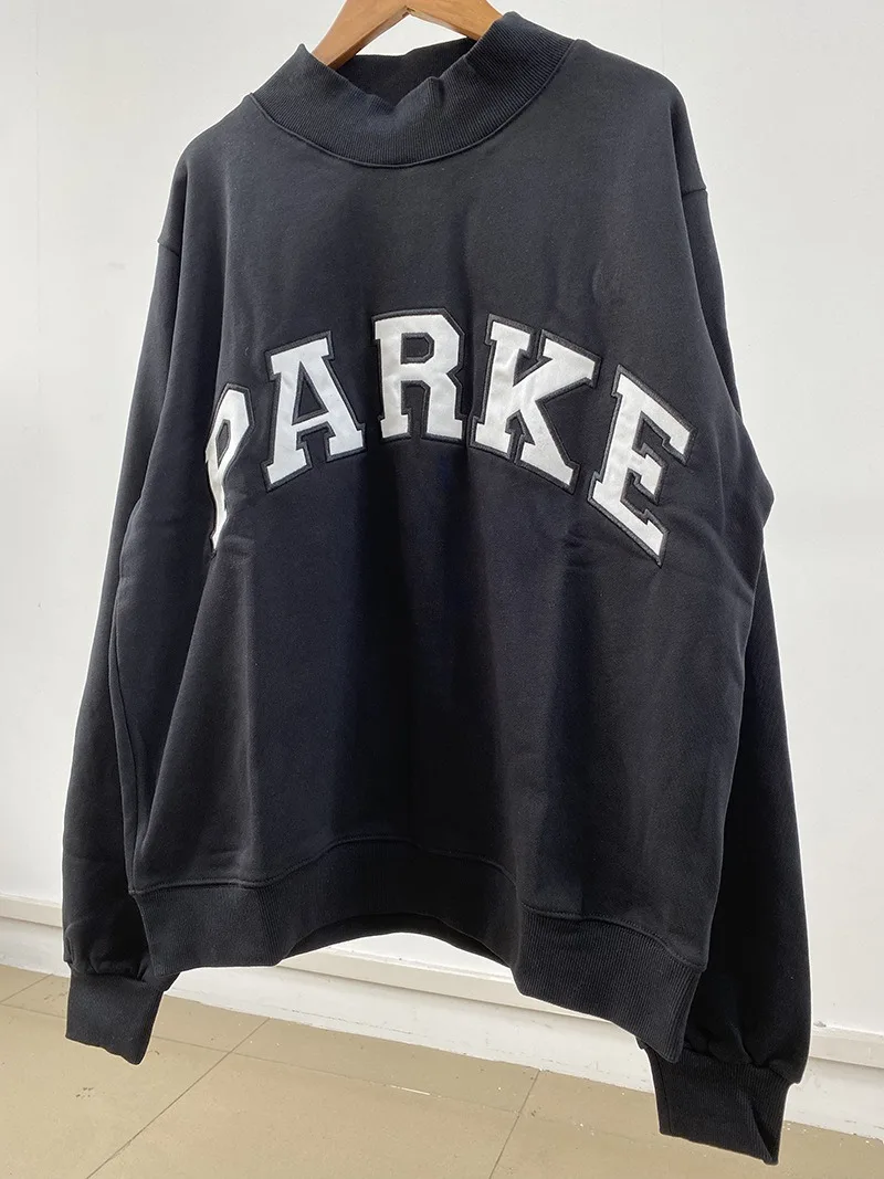Flordevida Gray sweatshirt with Classic Style Letter embroidery for Women crew neck cotton long sleeve casual sweatshirt female