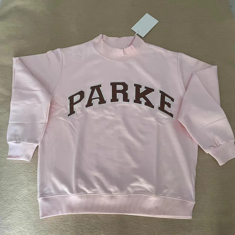 Flordevida Gray sweatshirt with Classic Style Letter embroidery for Women crew neck cotton long sleeve casual sweatshirt female