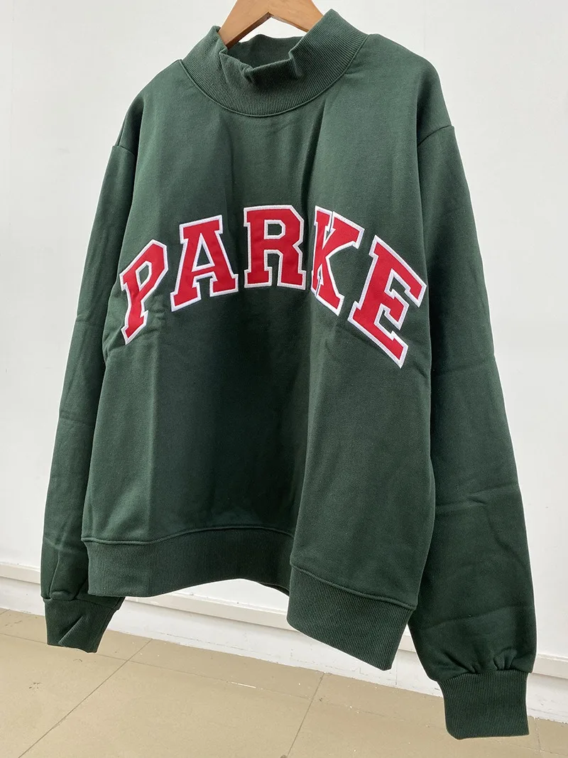 Flordevida Gray sweatshirt with Classic Style Letter embroidery for Women crew neck cotton long sleeve casual sweatshirt female
