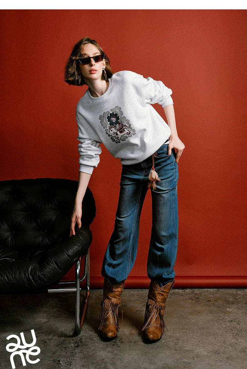 TOYOUTH Mengzhu Daji New Year Co-branded Hoodie for Women 2025 Winter New Pellet Fleece Velvet Loose Year of the Horse Top