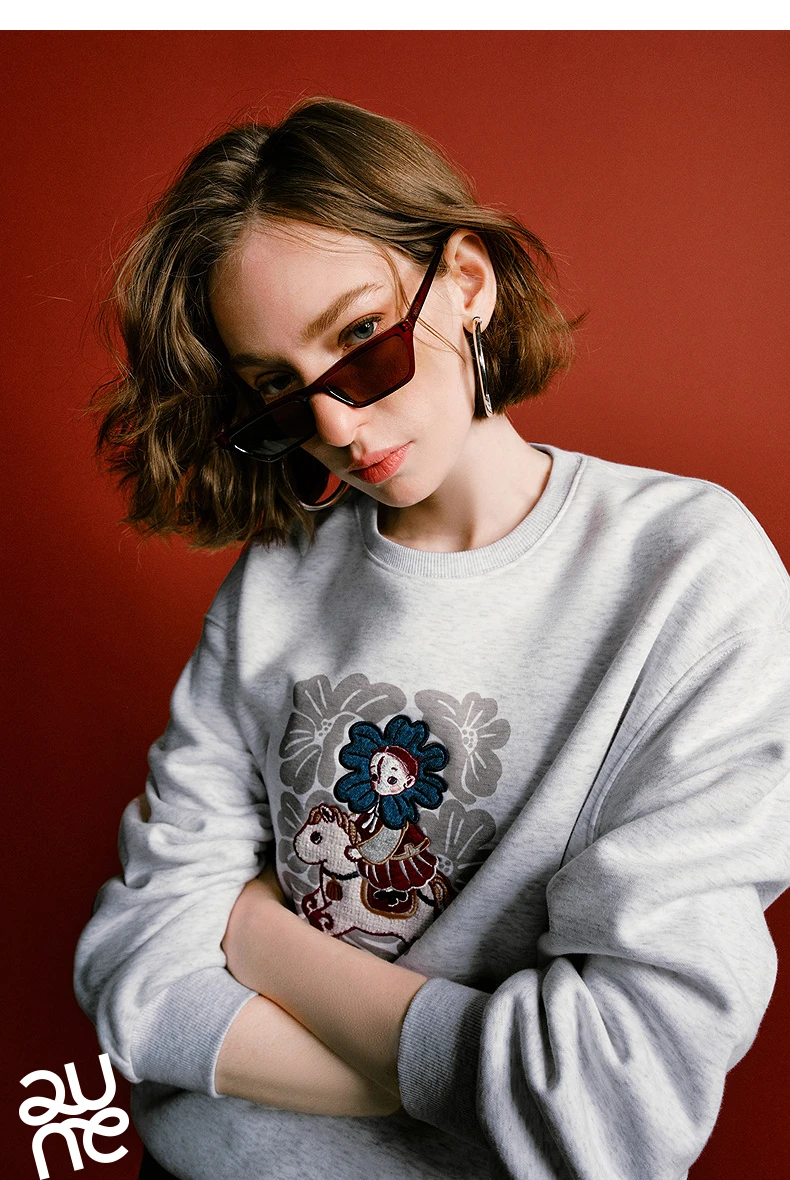 TOYOUTH Mengzhu Daji New Year Co-branded Hoodie for Women 2025 Winter New Pellet Fleece Velvet Loose Year of the Horse Top