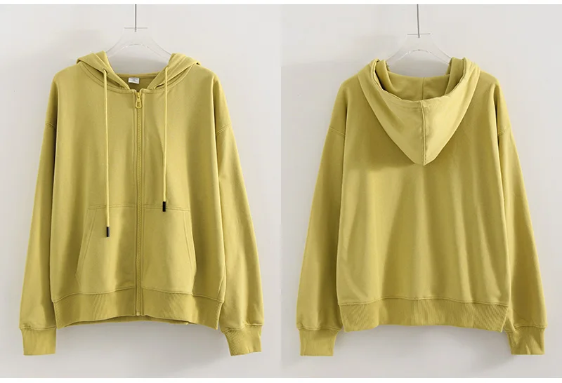 Hoodies Oversized Zip Up Sweatshirt Women White Cotton Fall Sweatshirt With Hood Zipper Gray Hooded Sweatshirts Zip Coat Women