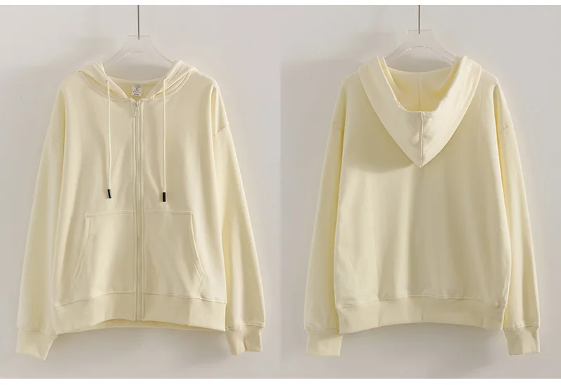 Hoodies Oversized Zip Up Sweatshirt Women White Cotton Fall Sweatshirt With Hood Zipper Gray Hooded Sweatshirts Zip Coat Women