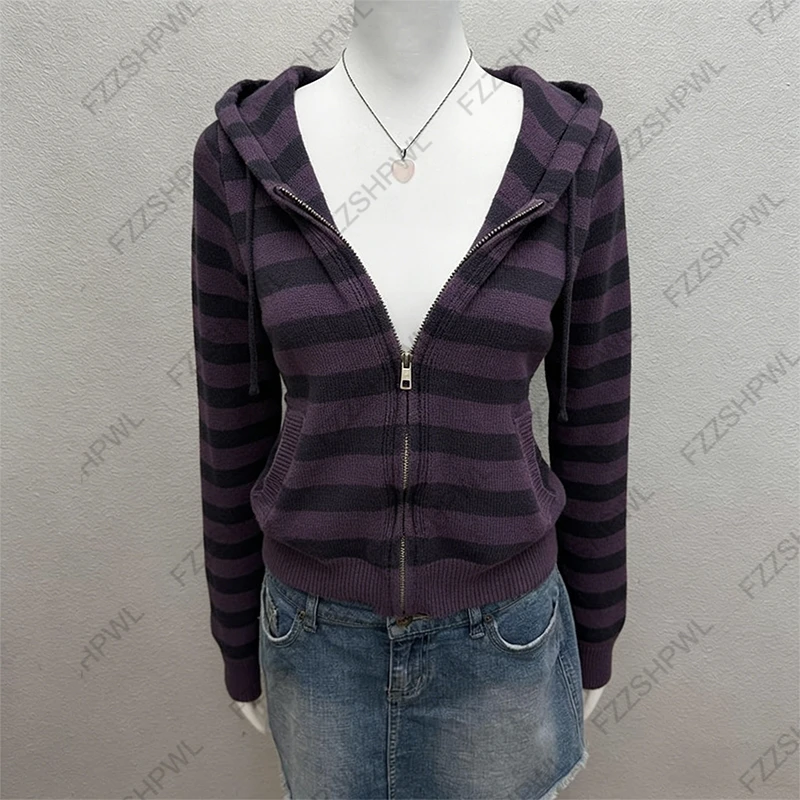 Y2K Purple Spicy Hoodie Retro Smoke Print Sweater Men Women New Fashion Vintage Classic Hip Hop Streetwear Clothing Loose Jacket
