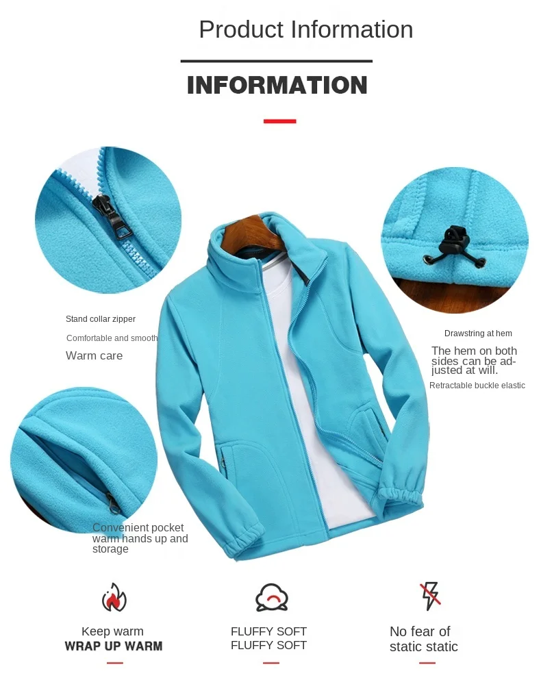 2025 New Multicolor Women's Zipper Cardigan Sweatershirt Warm Coral Jacket Ladies Outdoor Running Polar Fleece Coat Clothes